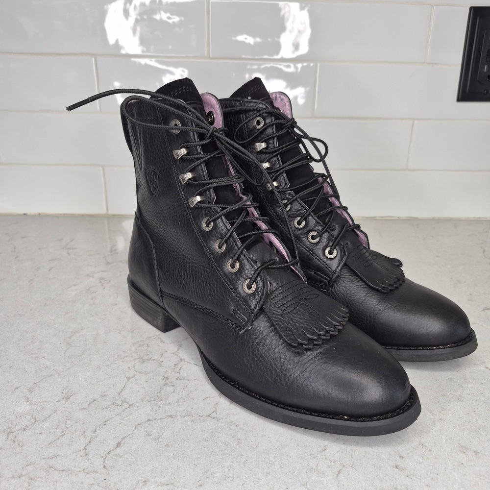 Ariat Heritage Lacer Western Paddock Boots 9B Black Women